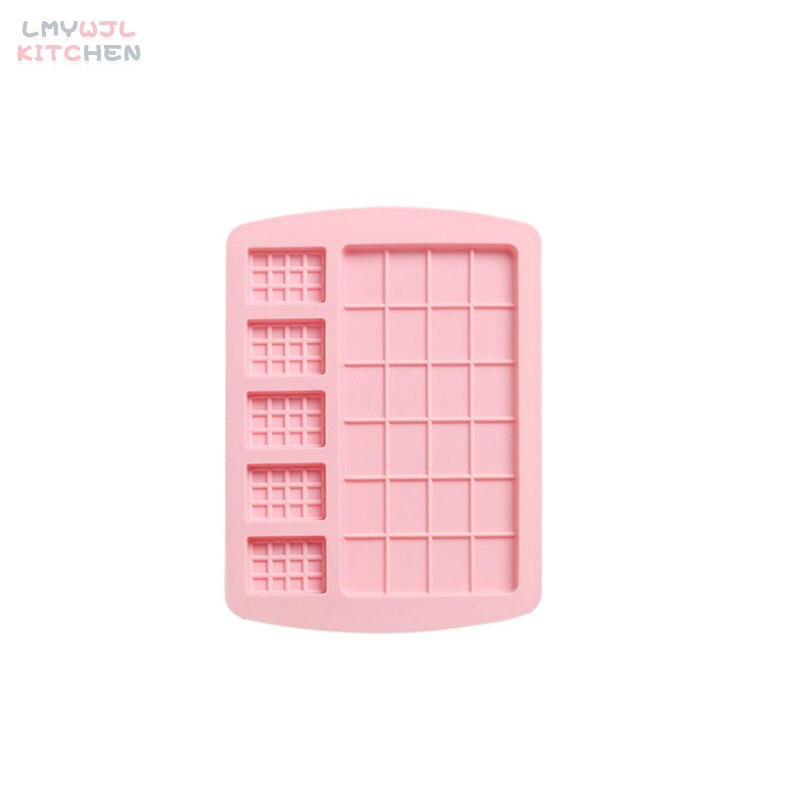 Twee Maten Van Wafel Siliconen Mal Diy Huishoudelijke Non-stick Vierkante Wafel Chocolade Cakevorm Keuken Accessoires: Roze