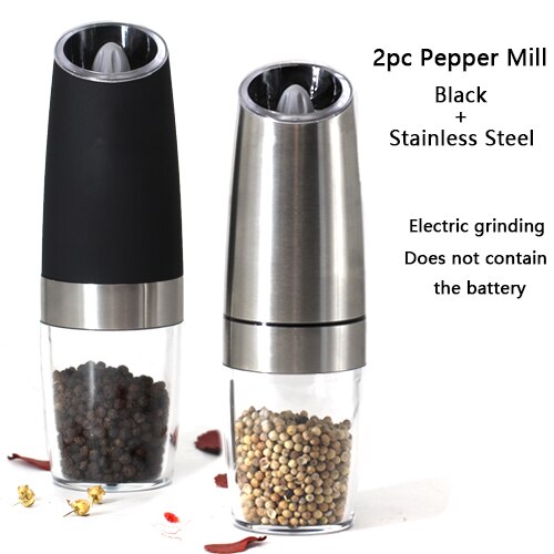 Automatic Salt &amp; Pepper Grinder Gravity Electric Spice Mill Adjustable Spices Grinder With LED Light Kitchen Device Kitchenware: 1A-1B