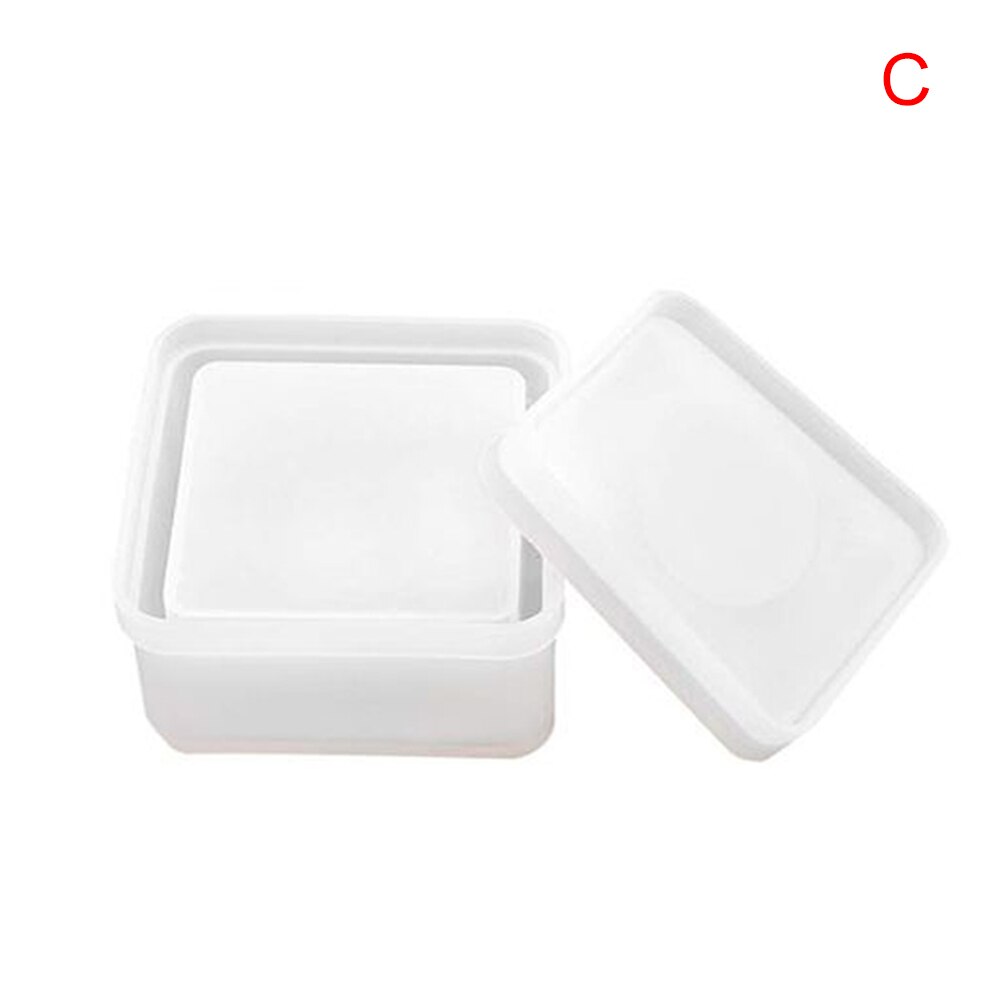 Box Resin Molds Jewelry Box Molds Square/Round/Hexagonal/Heart/Flower Shape DIY Storage Box Silicone Resin Molds VDX99: c