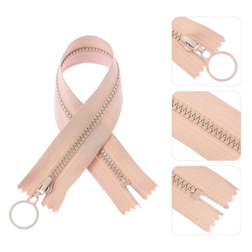 Cremalleras de resina de 25cm para pantalones, 5 uds., color caramelo, anillo redondo con cremallera, bobina de cremallera para ropa, bolsa de costura artesanal, accesorios para ropa