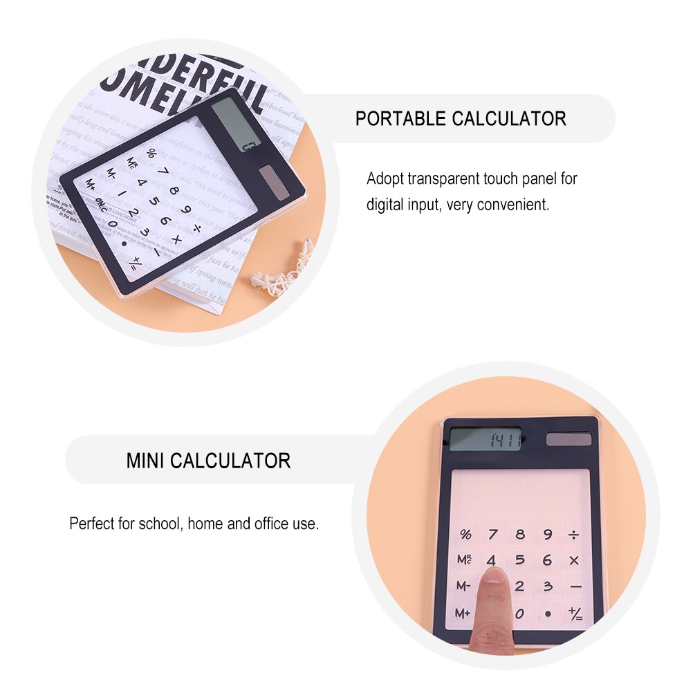 2Pcs Mini Calculator Solar Energy Calculator Accounting Calculator Basic Calculator