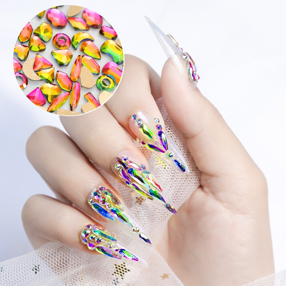 3d nagelbedels tips decoratie glitter steen nail art strass steentjes kristal manicure accessoires