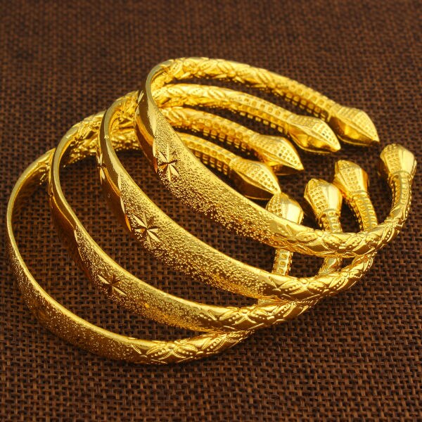 Neueste Frauen Dubai Armreif 24 Karat Gold Farbe Armbinde Armreif afrikanisch/Arabisch/Äthiopischen Braut Hochzeit Schmuck