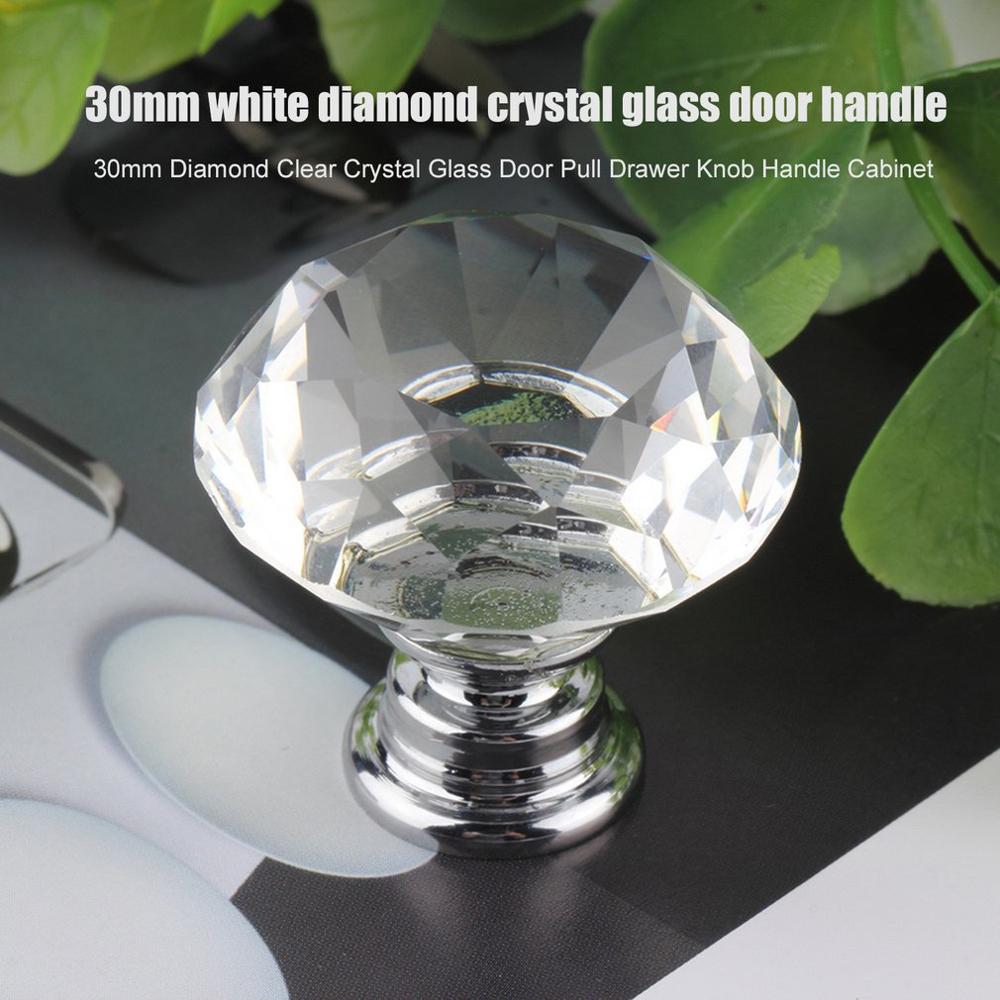 Home Door Knobs And Handles Light Weight Diamond Shape Crystal Glass Alloy Door Drawer Bar Cabinet Wardrobe Pull Knobs Handle