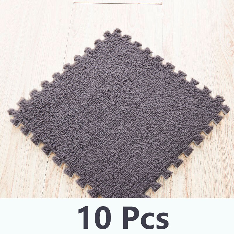 10 stuks zachte pluchen baby speelmat, eva-schuim, ontwikkelingsmat voor baby's, puzzel, in elkaar grijpende vloermatten, 30*30*0.6 cm kinderkleden: Wj3367l