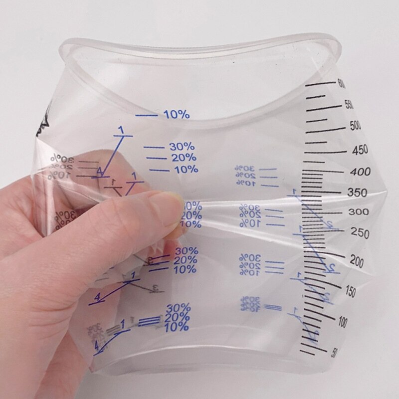 50 st engångsklar graderade plastblandare för färg uv -harts epoxi 20 oz 600ml mätförhållanden 2-1 3-1 4-1