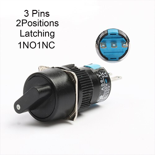 16mm 2/3 positions Latching self locking 3/6 pins push Rotary button switch round selector switch Round/square/rectangular head: Gold