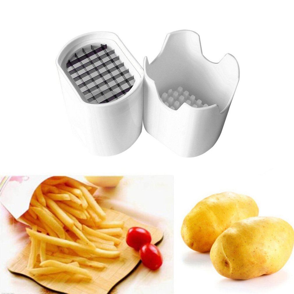 Aardappel Chips Snijden Doos Druk Cutter Cup Plastic Slicer Chopper Chips Frieten Maken Tool Aardappel Snijden Keuken Gadgets