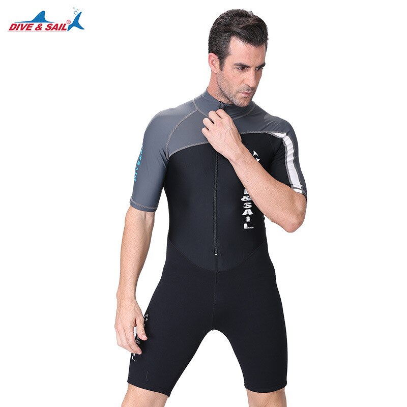 Traje de baño térmico de neopreno + Lycra para mujer, traje de buceo con cremallera frontal, protección UV, manga larga, 1,5mm: LS-606-3 / M