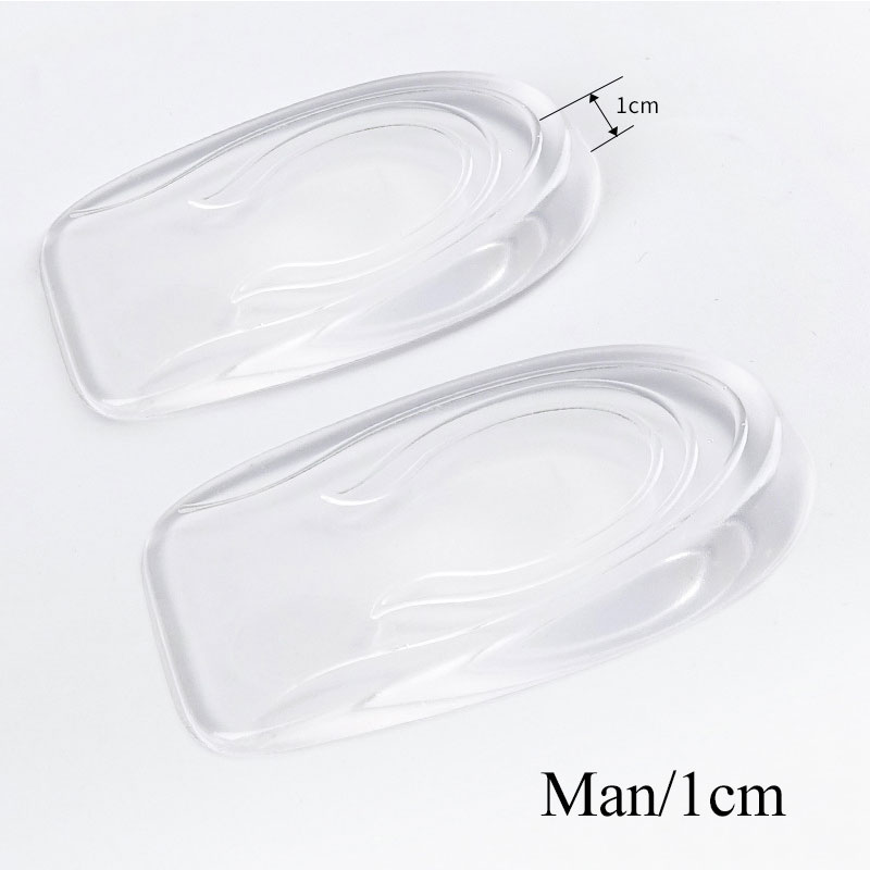 1 Paar Mannen Vrouwen Hak Kussen Inlegzolen Comfortabele Verlichten Voet Pijn Protectors 1-3Cm Hoogte Toename Inlegzolen Ondersteuning schoen Pad: man 1cm