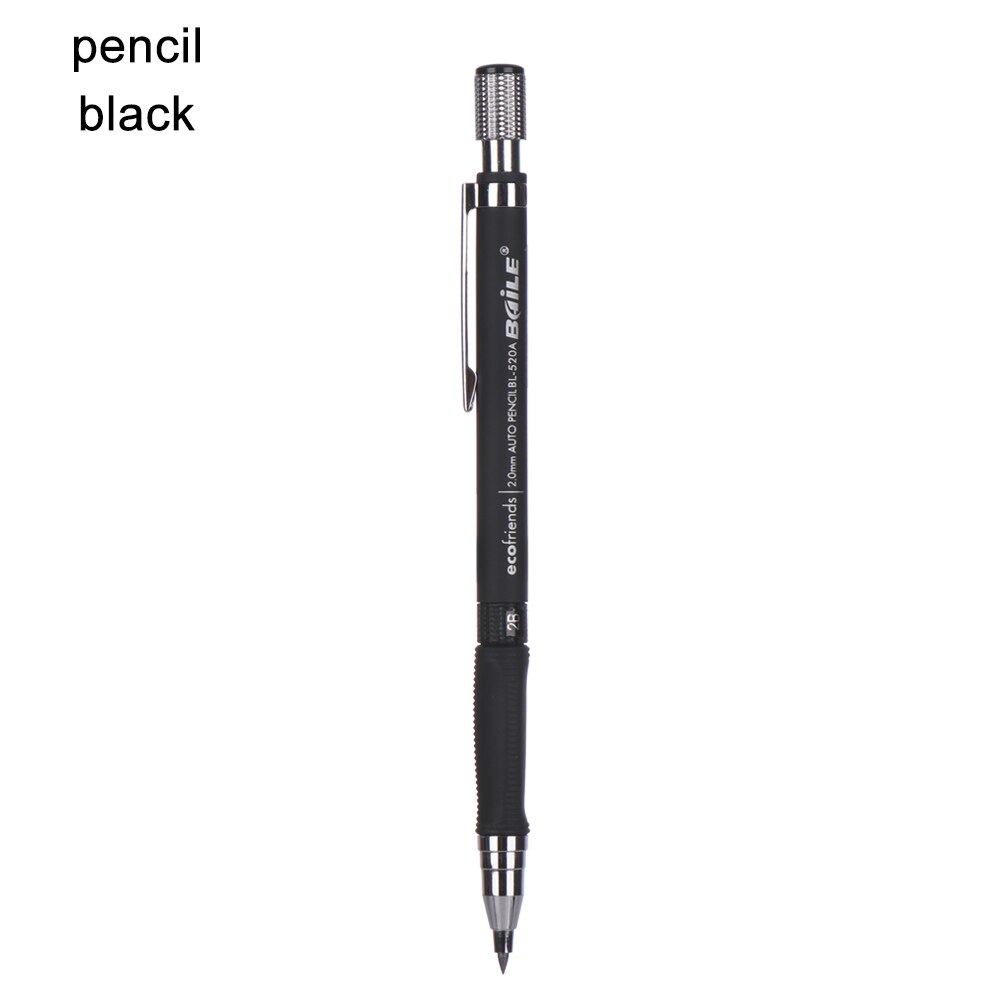 Mekanisk blyant 2.0mm 2b glat tegning skriveaktivitet blyant med 12- farve refill papirvarer kontor skoleartikler: Blyant b