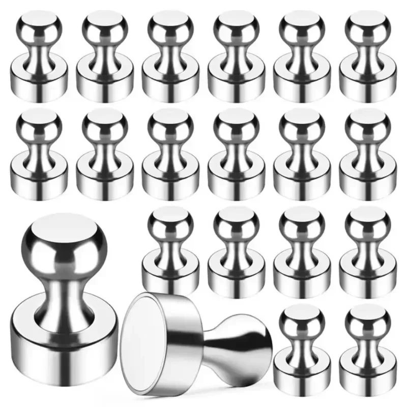 50 x starke magnetische Reißzwecken aus Metall, Neodym-Magnete, Whiteboard, Kühlschrank, Reißzwecke, Energie-Magnetblätter, Reißzwecken für Büro, Schule: 4M / Braun