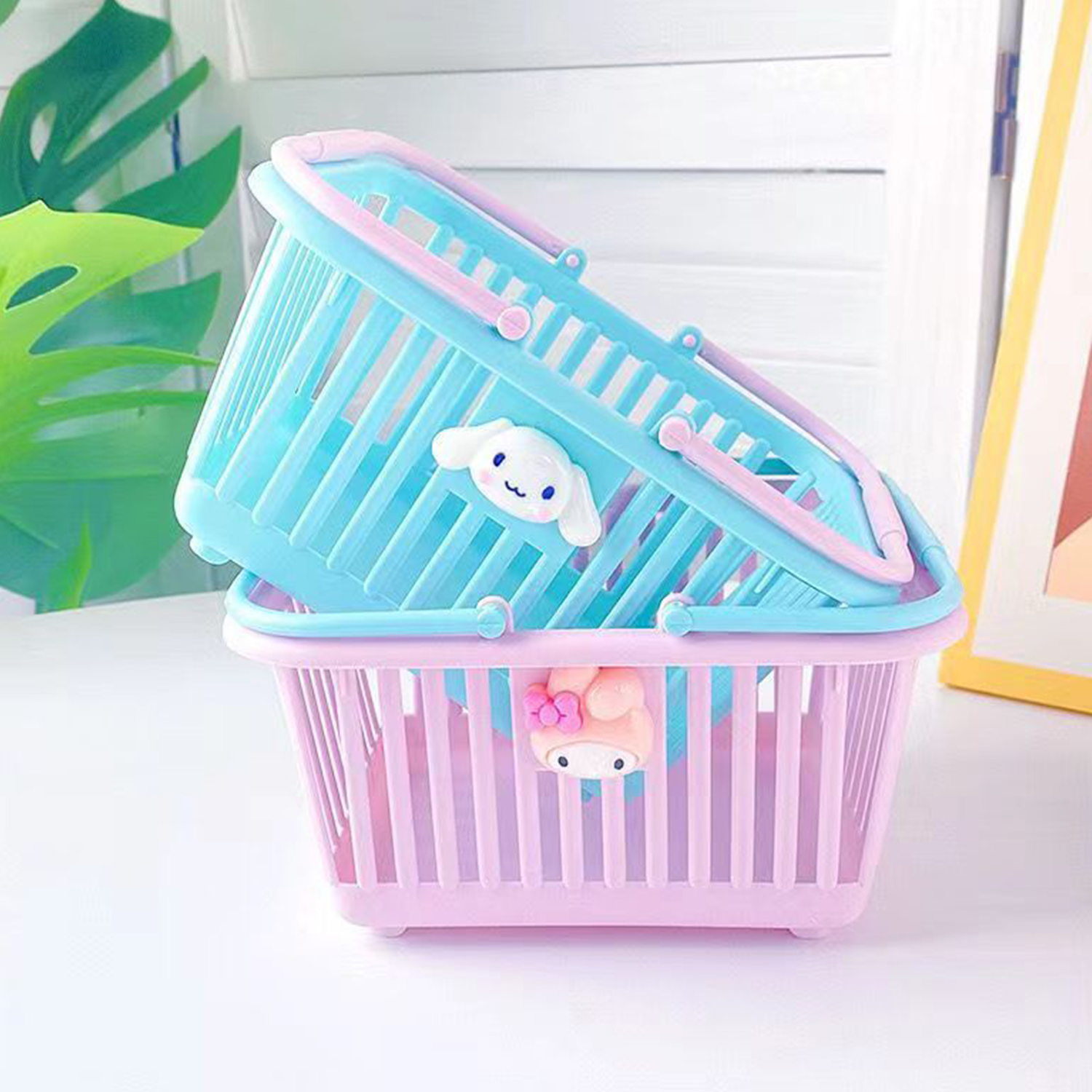 Panier de courses pour enfants, panier d'épicerie avec poignées, petits paniers de courses au détail pour de fête, organisateur de cuisine, panier à linge