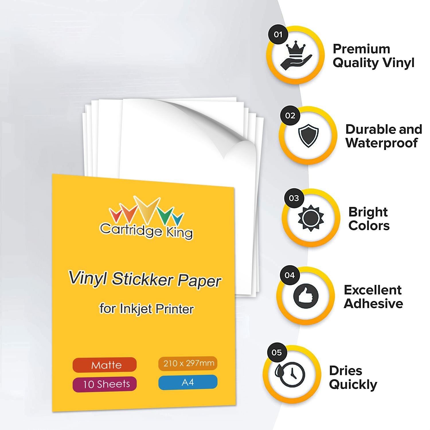 10 Vellen A4 Printable Vinyl Sticker Papier Glossy Zelfklevende Voor Inkjet Printer Diy Auto Patroon Koffer Stickers Decals