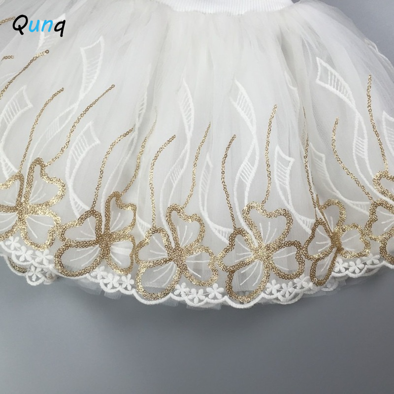 Falda de tutú de encaje para niñas, ropa de princesa blanca con flores para niñas de 2, 3, 4, 5, 6, 7, 8, 9 y 10 años