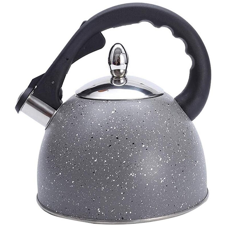 Bouilloire à 3l sifflets, bouilloire à gaz domestique à sifflet pour cuisinière à induction, théière en acier inoxydable avec poignée résistante à la chaleur