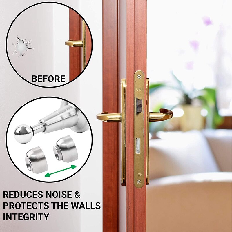 netic Door Stop with Soft-Catch - Stainless Steel Brushed netic Stopper Chrome Heavy Duty net,Hold Door Open