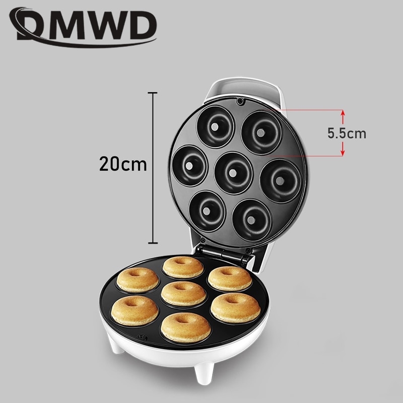 DMWD Home DIY Donut Maker Doughnut Machine Party Dessert Bakeware Electric Baking Pan Non-stick Double-sided Heating 220V