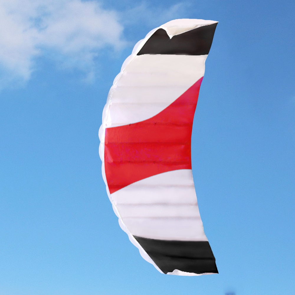 140x55 cm/55 "x 21" Camping Frameloze Zachte Dual Line Stunt Parafoil Kite Enorme Parachute sport Strand Vliegende Kite Outdoor