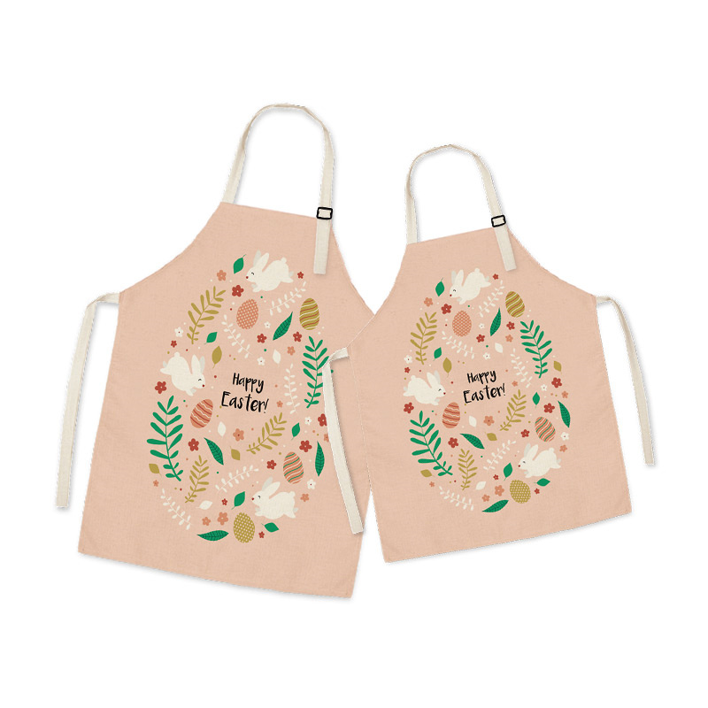 2022 Easter Family Matching Aprons Spring Floral Mom and Me Girl Lady Household for Kitchen Waterproof Baking: style 2