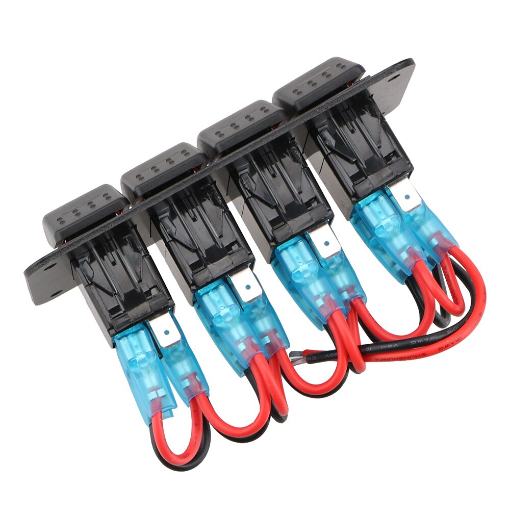 4 Gang Car Control Switch Panel LED Light Car Rocker Panel for Car Marine RV Caravan Interior Parts Auto Replacement Parts