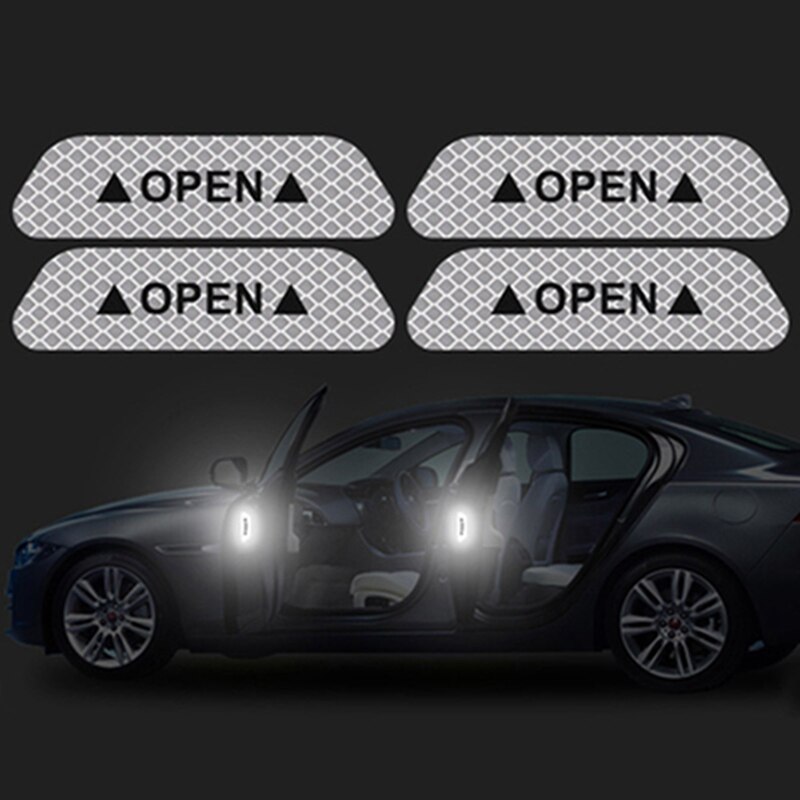 Autocollant d'ouverture de porte de voiture, étiquette réfléchissante de sécurité, étiquette de conduite nocturne, autocollant pour porte de voiture, 4 pièces/ensemble: SV