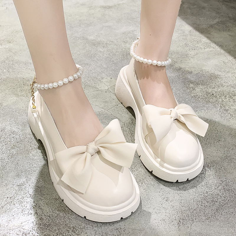 Zapatos Mary Janes Lolita de plataforma gruesa para Mujer, sandalias de con cadena de lazo, Zapatos Oxford a la para verano, 2022