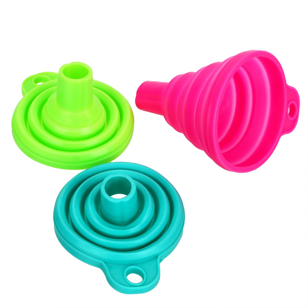 Mini embudos plegables de silicona para cocina, utensilios portátiles de cocina, embudo plegable