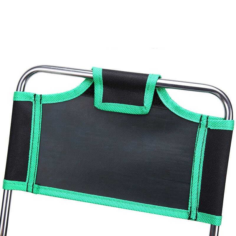 Outdoor multifunctional folding stool, backrest fishing chair, aluminum alloy folding chair, Maza: Black