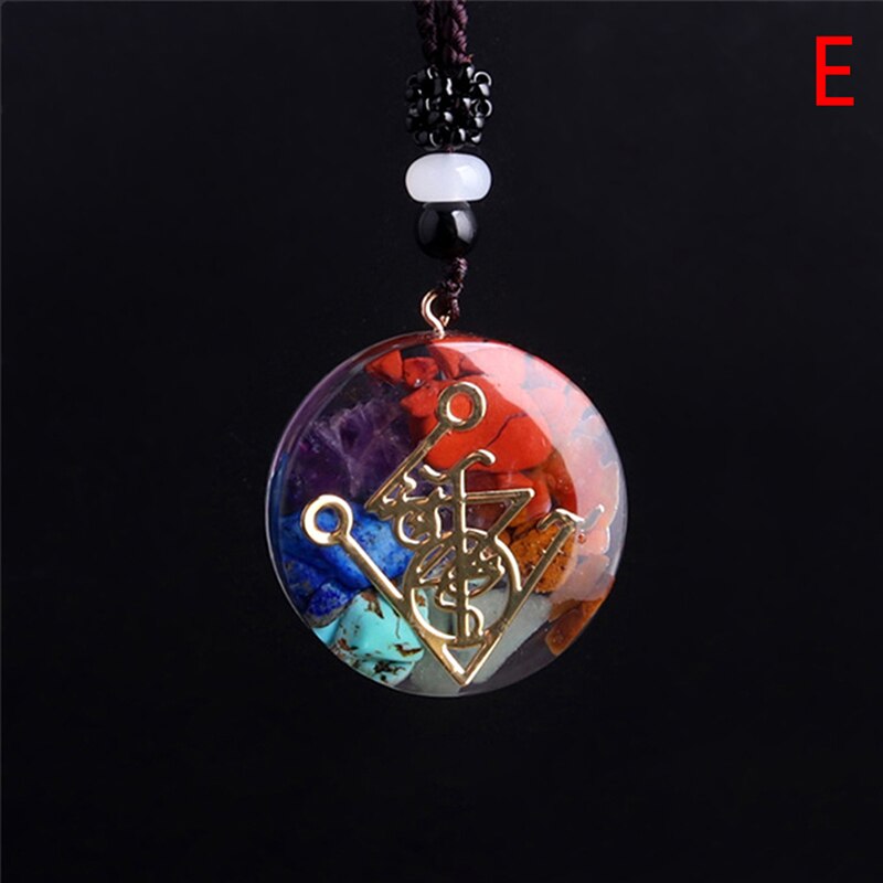 Orgone Energy Pendant Om Symbol Necklace 7 Chakra Healing Energy Necklace Meditation Jewelry Handmade: E