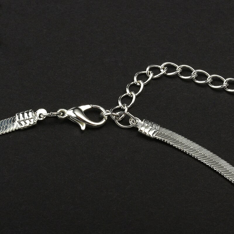 flat snake bone chain bare chain simplecollar short clavicle blade chain men and women jewelry