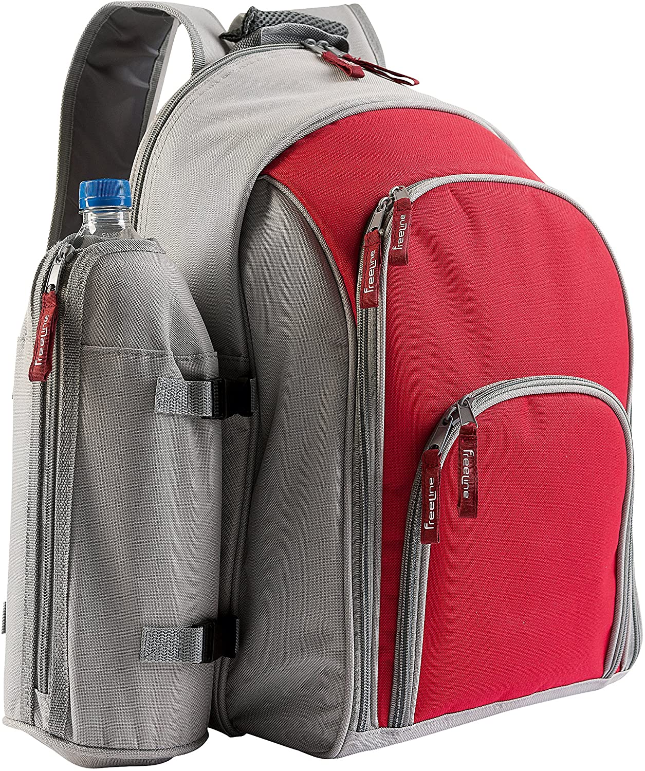 BE NOMAD-mochila de Picnic SE970B, aislamiento térmico para 4 personas, de un tamaño, rojo/gris