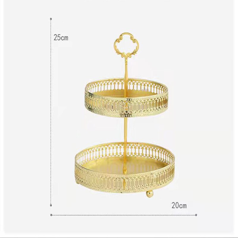 Iron Fruit Tray Double-layer Candy Tray Fruit Basket Tray Home Living Room Snack Fruit Tray Living Room Decoration