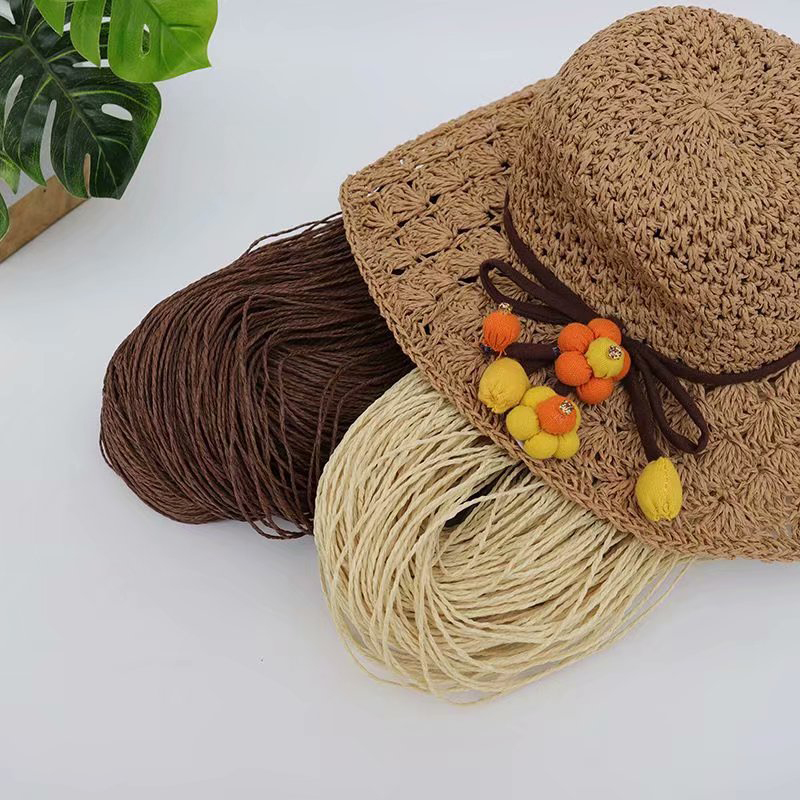 500g Solid Crochet Natural Paper Straw Threads Raffia Yarn Handcrafts DIY Knitting Hat Handbag Purse Basket Rattan Material