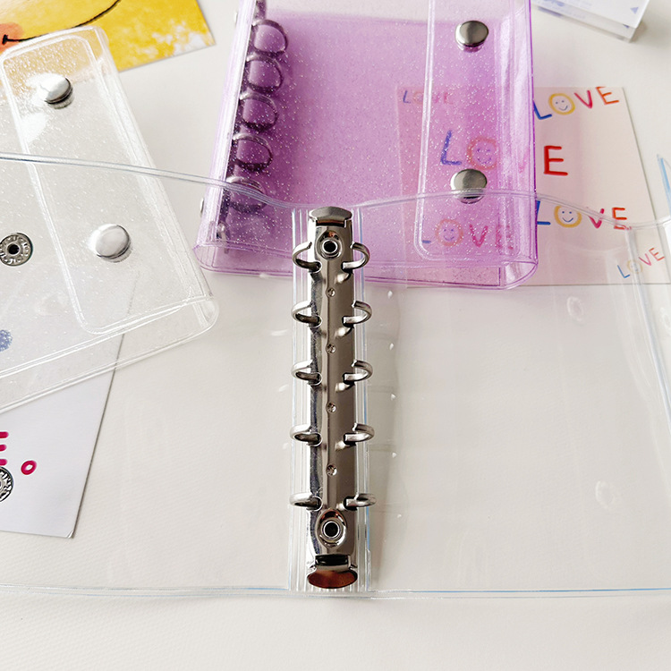 M5 glitterfargede løse ark 5-- hulls godterifarget permomslag journal skisseboktilbehør dagbok kontorrekvisita