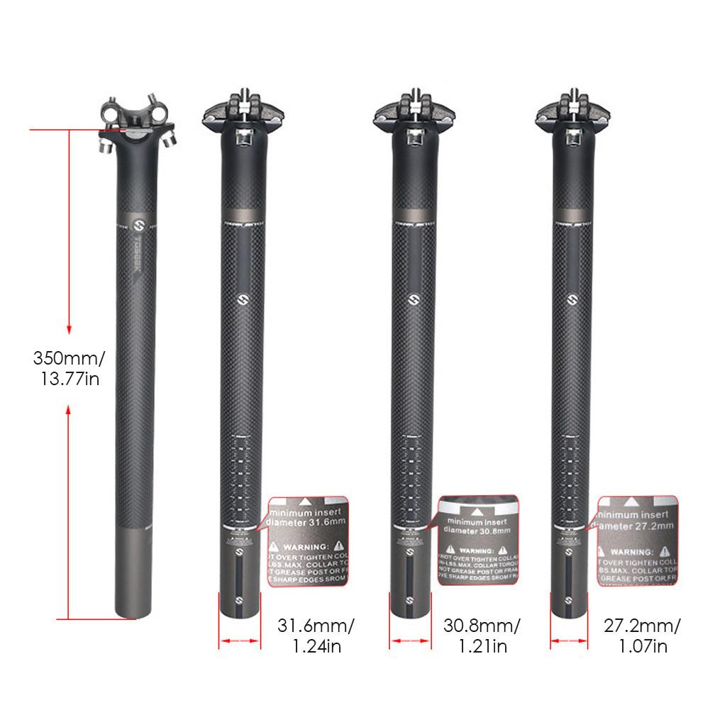 3K Pattern Carbon Fiber Seatpost Seat Tube Joint Seatpost Bicycle Accessories 3 Sizes To Choose From Scratch Resistance