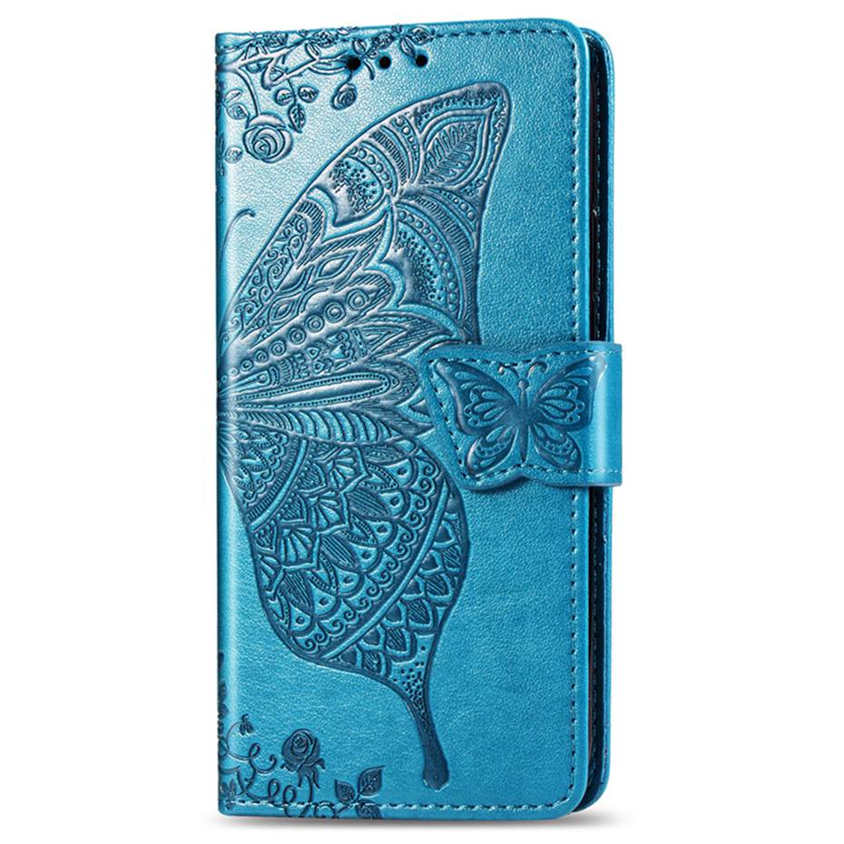 Flip Case For OPPO A15 Case 3D Butterfly Luxury Wallet Cover PU Leather Phone Case For OPPO A15 Case: Blue