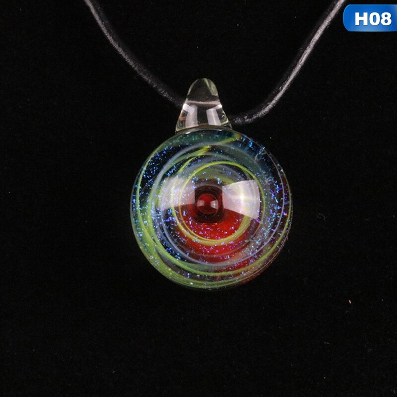 2019 Creativo Pianeta di Cristallo Stelle Sfera di Vetro Galaxy Modello di Catena In Pelle Pendenti con gemme e perle Collana Galaxy Bella Collana: H08