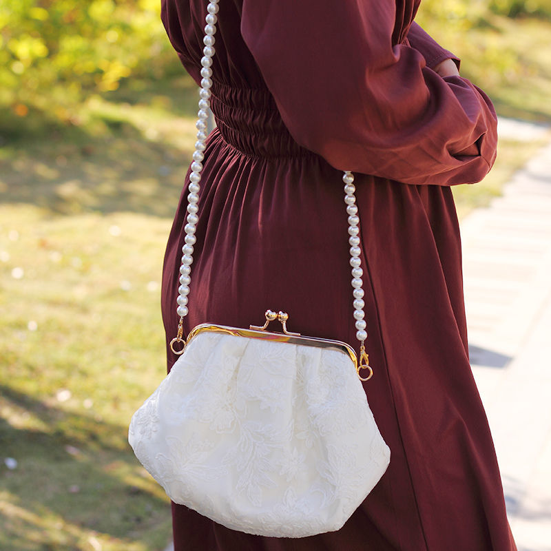 Neueste handtaschen mit 3 riemen, muschelverschluss, spitze, perlen, kette, damen-umhängetaschen, Jahrgang- #39 und geldbörsen: Ursprünglich Titel