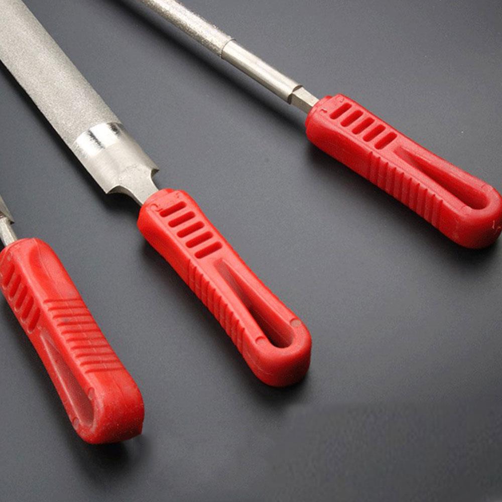 Charpentier polonais râpe diamant rouge métal plat diamant fichier polissage faucille forte perceuse électrique outils de travail du bois