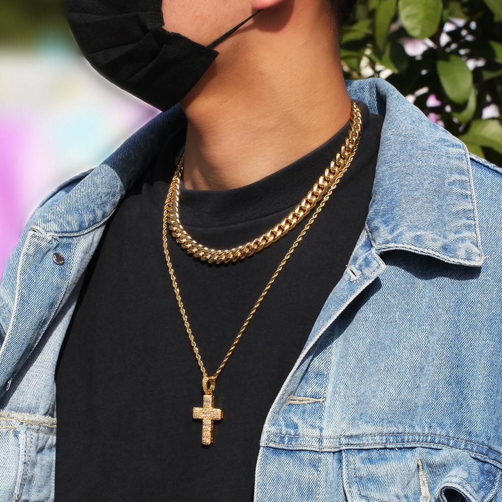 Hiphop kruis ketting dames ketting koper met cz hanger ketting klassieke persoonlijkheid jezus kruis hiphop sieraden voor
