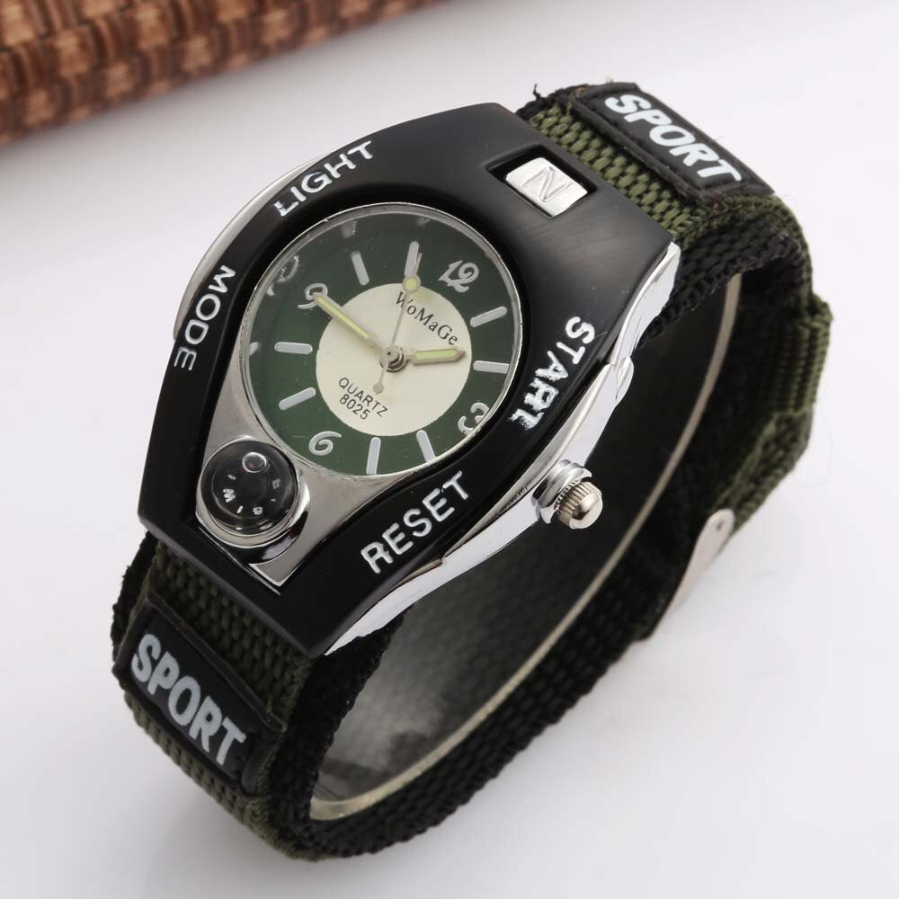 WOMAGE Kids Watches Children Watches Boys Girls Sports Watches Analog Quartz Canvas Band Watches montre enfant: 1668025green