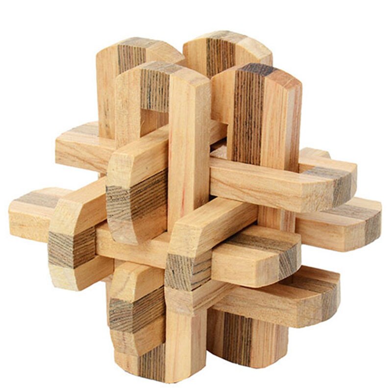 Rompecabezas de madera para niños, juguete de 27 tipos, 3D Kong, con cerradura china, tradicional, cubo intelectual clásico, juguete educativo: No 4