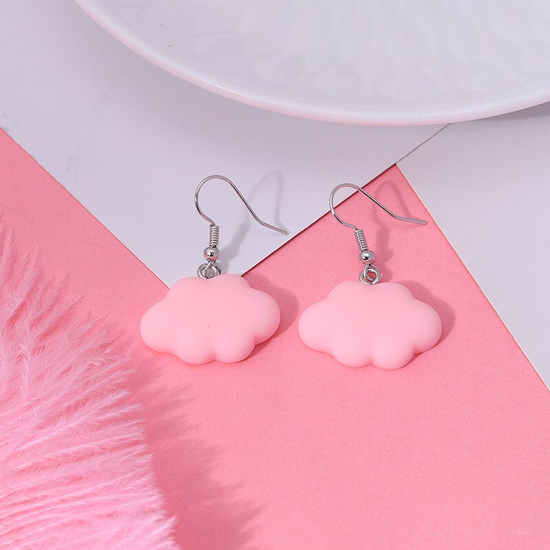 Ypay Leuke Kleurrijke Wolken Oorbellen Trend Vrouwen Sieraden Meisje Lange Opknoping Dangle Oorbellen High Natuurlijke Decoratie