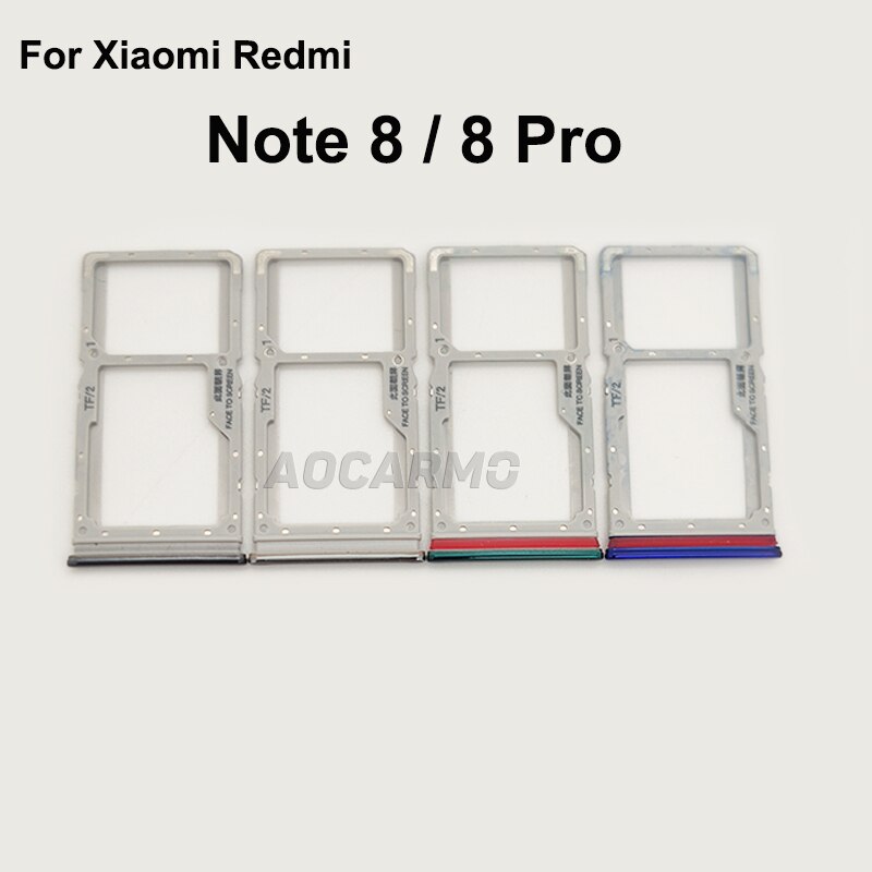 Aocarmo Sim Kaarthouder Voor Xiaomi Redmi Note 8 Pro Note8 Originele Mobiele Telefoon Behuizing Micro Sd Card Tray adapter Slot
