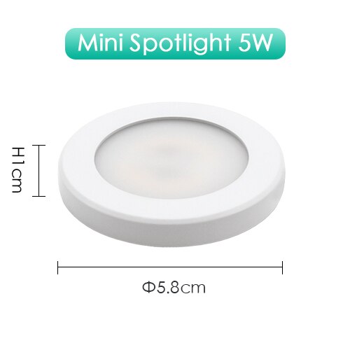 Mini led downlight ultra-tynd 3w 5w 7w 220v overflademonteret lampe panel lys indendørs belysning skab skab spot lys: 5w / Kold hvid