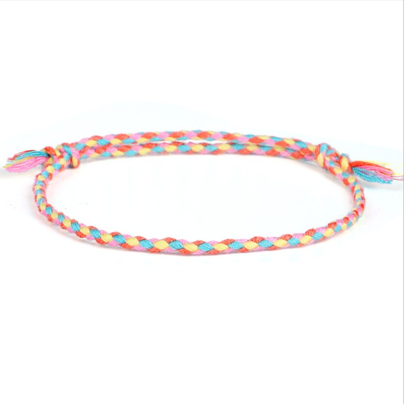 Pulsera de cuerda multicolor trenzada hecha a mano para hombre y mujer, brazalete ajustable étnico, joyería, de pareja: 12