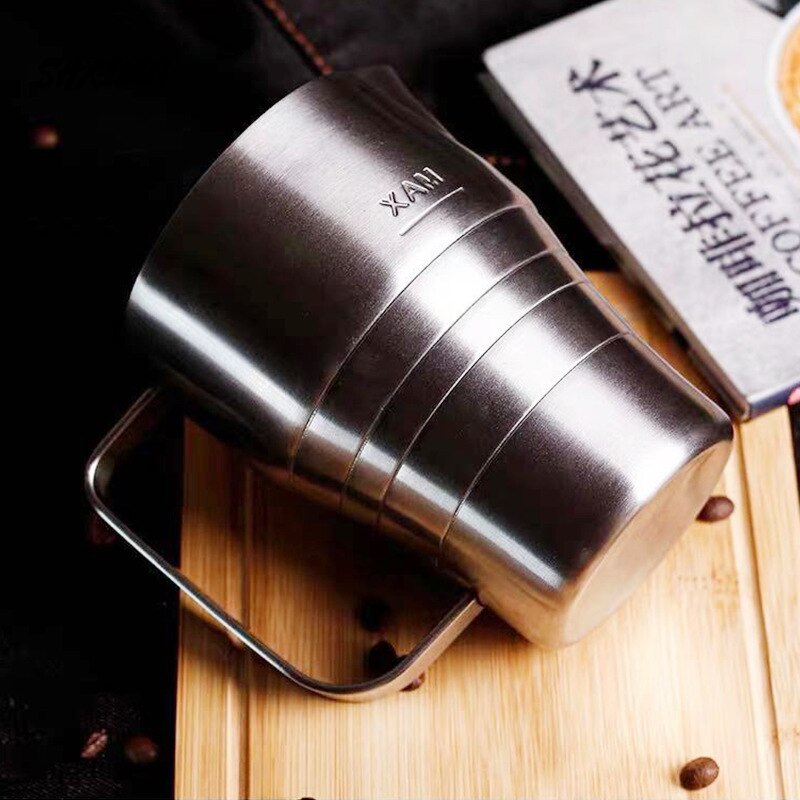 900ml Stainless Steel Thickened Milk Cup Garland Cup Cylinder Milk Foam Frother Frothing Coffee Utensils