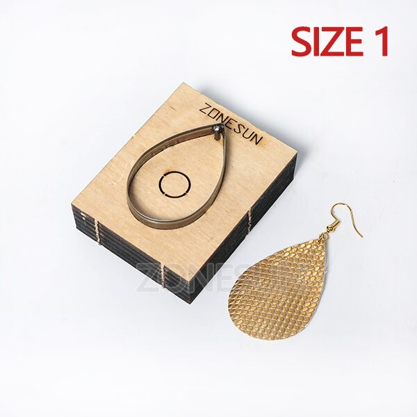 ZONESUN coupe de boucle d'oreille en cuir | Matrice de papier en forme d'art, outil de décoration en cuir pour découpe, Machine à découper, artisanat bricolage: Size 1