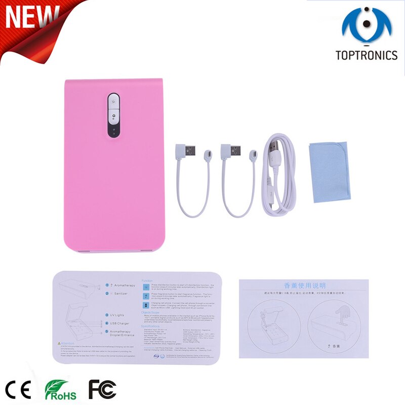 Toptronics de carga de teléfono y USB para el hogar desinfectante UV para Smartphone reloj pulsera ropa interior cepillo de dientes